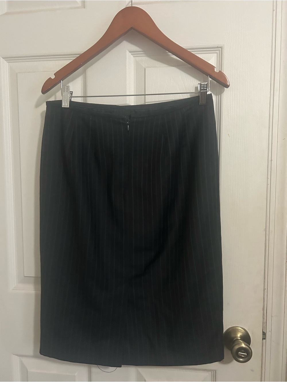 Calvin Klein Black Pinstripe Pencil Skirt